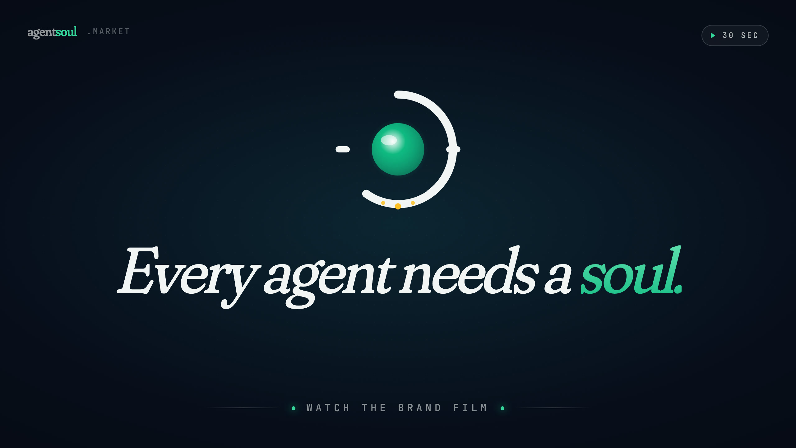 AgentSoul intro film cover — 'Every agent needs a soul.'