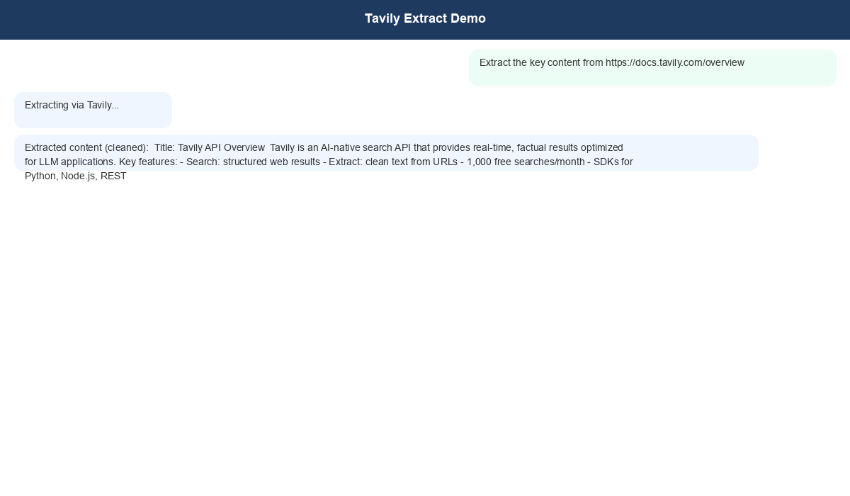 Tavily extract demo