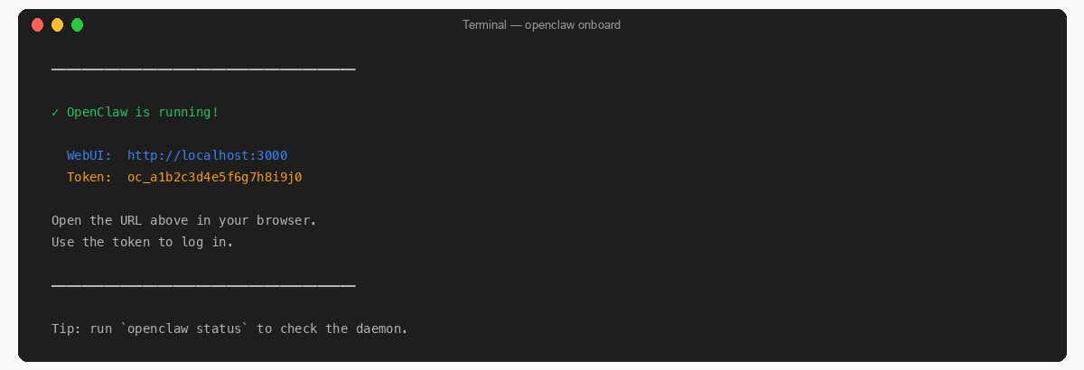 OpenClaw WebUI URL with token