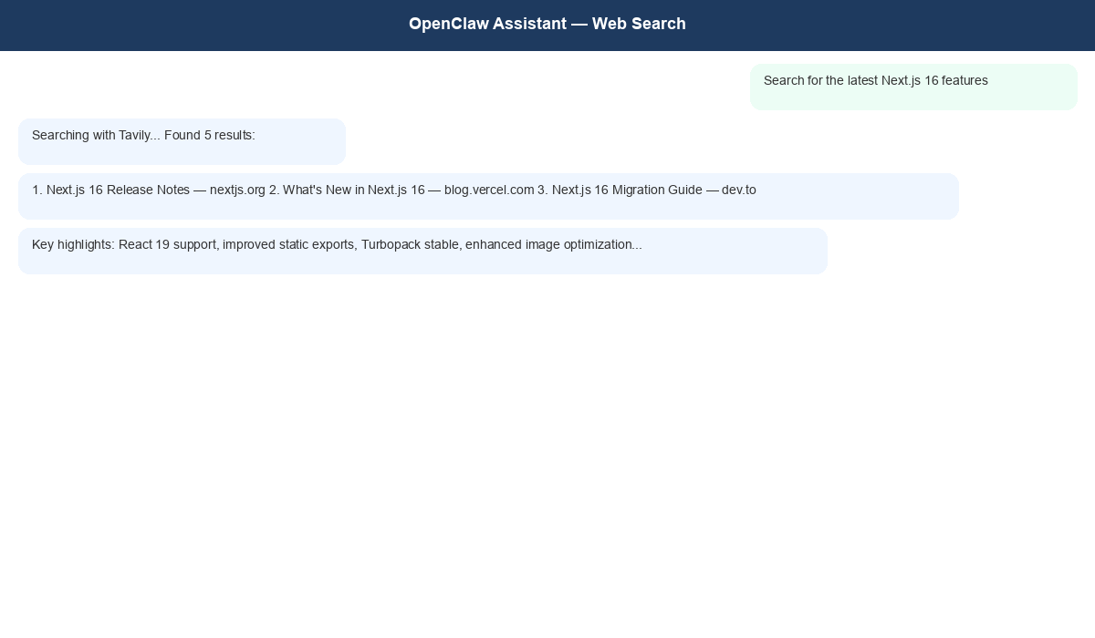 OpenClaw Tavily search returning results